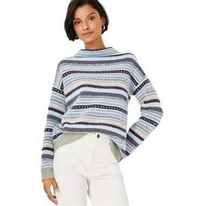 Ann Taylor Fair Isle Funnel Neck Sweater